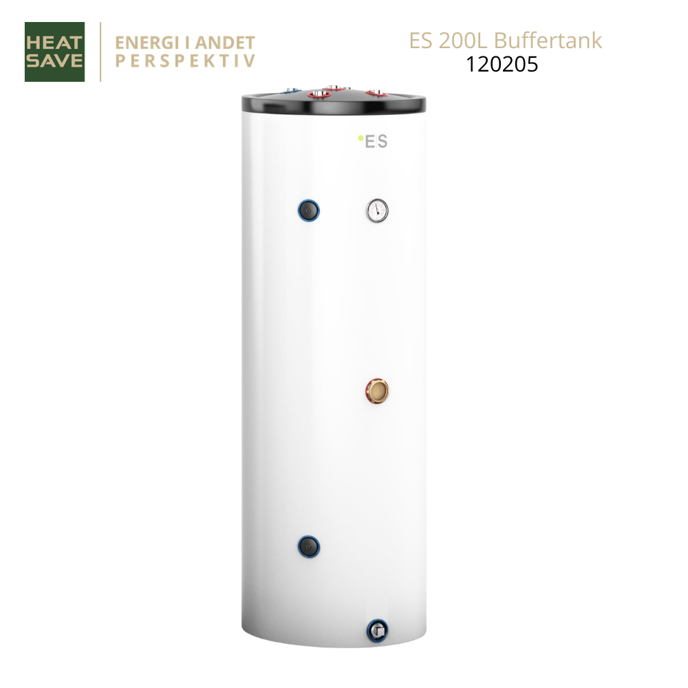 ES BT200TC-1 Buffertank – 200L (m/ 20m Spiral & 50mm isolering) 1 ES BT200TC-1, ES BT200TC-1 Buffertank, 200l buffertank